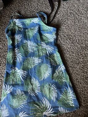 Urban Outfitters Blue Tropical Print High-Low Dress